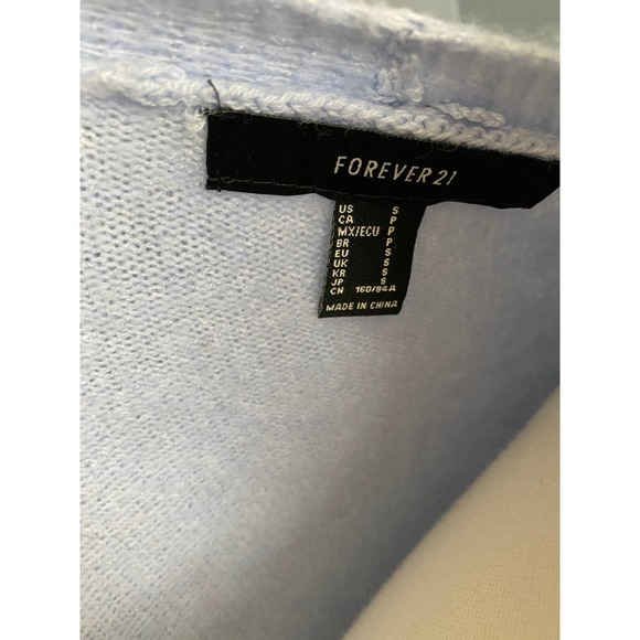 Forever 21 baby blue longline cardigan with pockets, size small - Picture 4 of 8